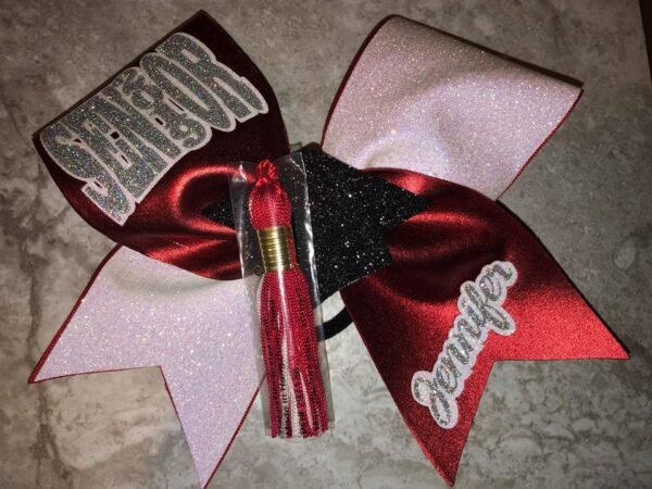 Senior Cheer Bow with Grad Cap and Tassel - Image 5