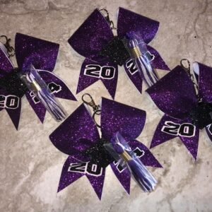 graduation cheer bow keychain