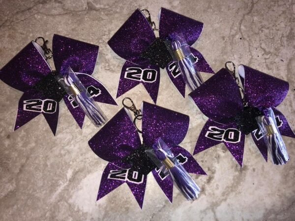 graduation cheer bow keychain