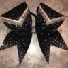 black gold and white rhinestone cheer bow